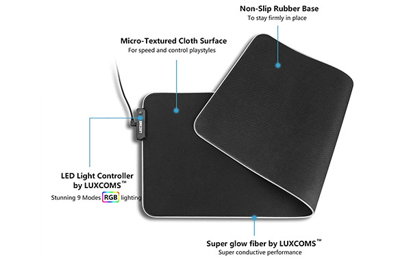 LUXCOMS RGB Soft Gaming Mouse Pad LUXCOMS RGB Soft Gaming Mouse Pad